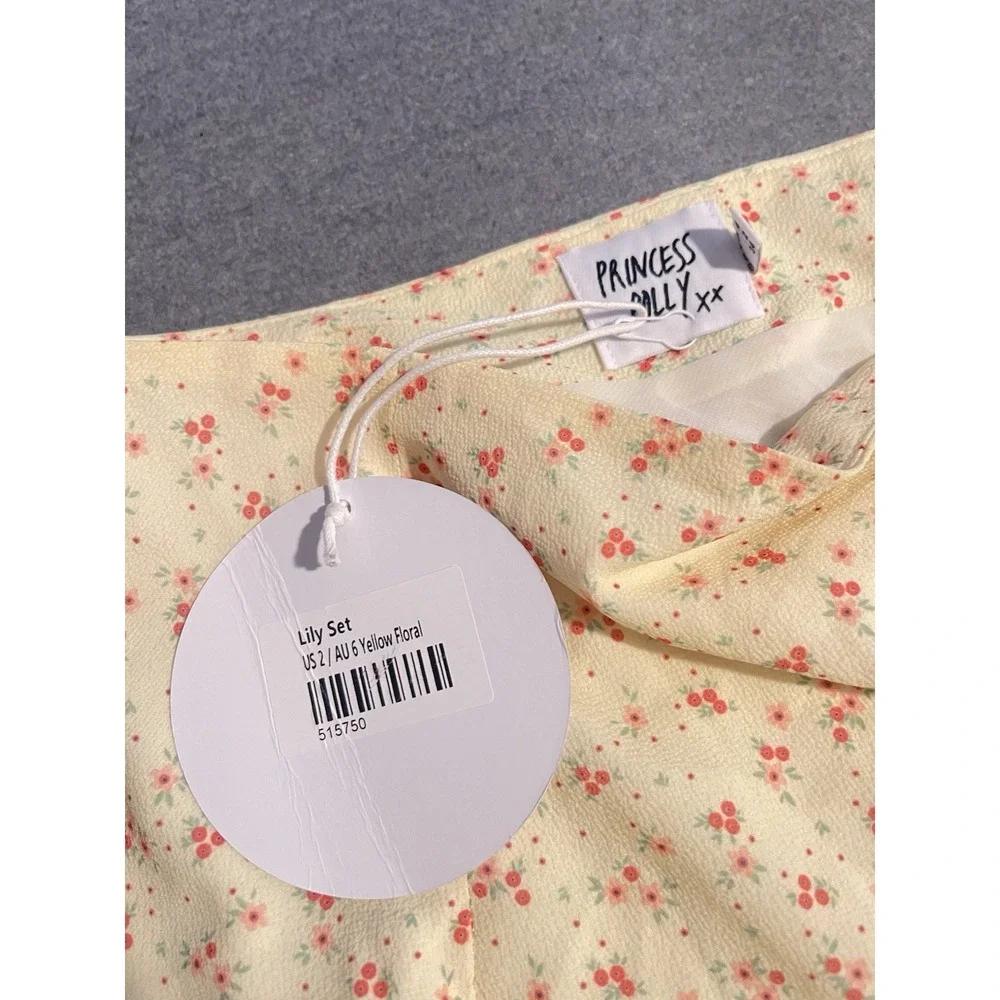 Princess Polly Lily Yellow Floral Maxi Skirt‎ XX New With Tags Cottagecore Boho